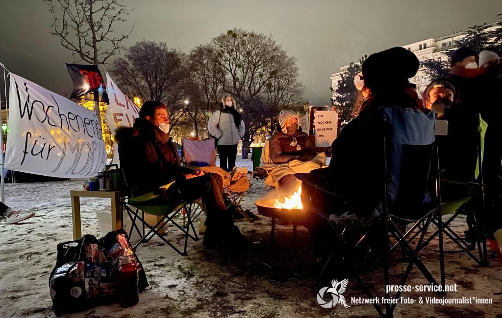 Wien: Protestcamp für die Aufnahme von Flüchtlingen (16.-17.01.2021)