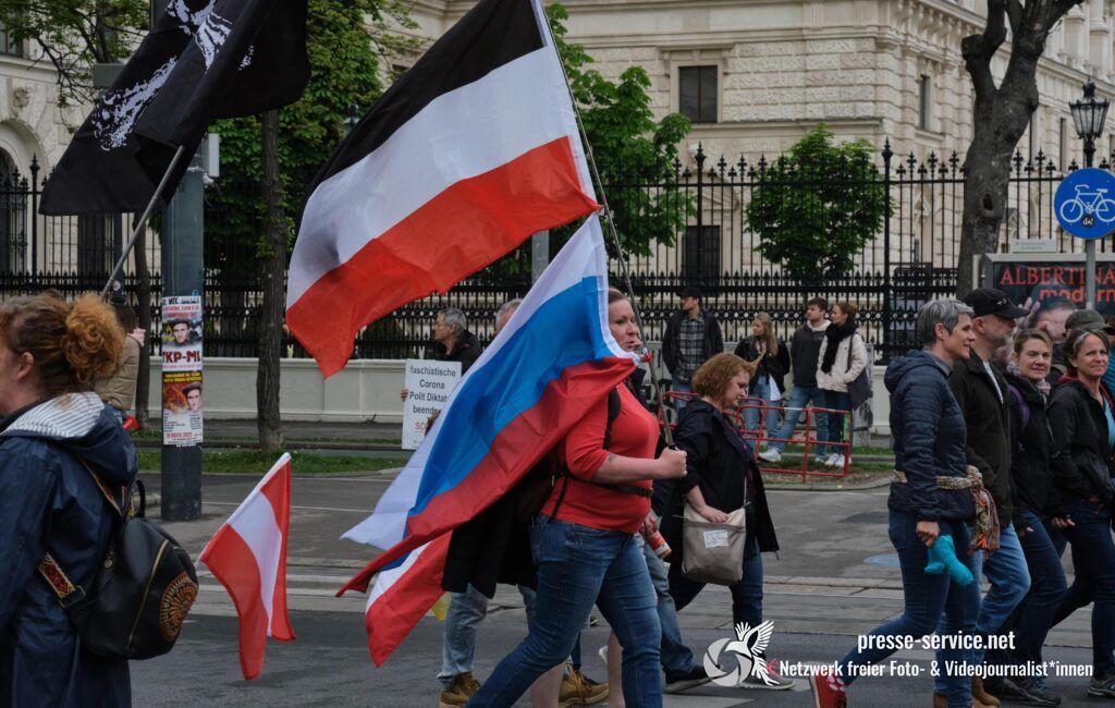 Wien: Demonstration gegen die Corona-Maßnahmen (01.05.2022)