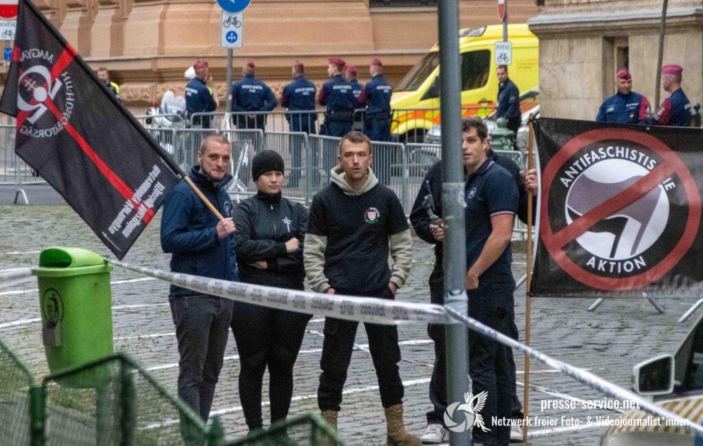Budapest: Neonazistische Kundgebung vor dem Landesgericht (26.09.2025)
